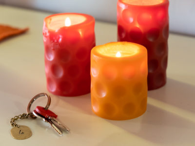 tre candele e chiavi monolocale del residence Ferraud